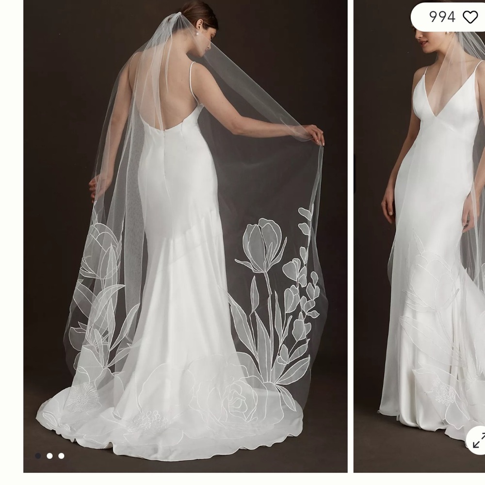✨ Anthropologie / BHLDN Perugia Chapel Veil – Never Worn ✨ - Picture 3 of 6